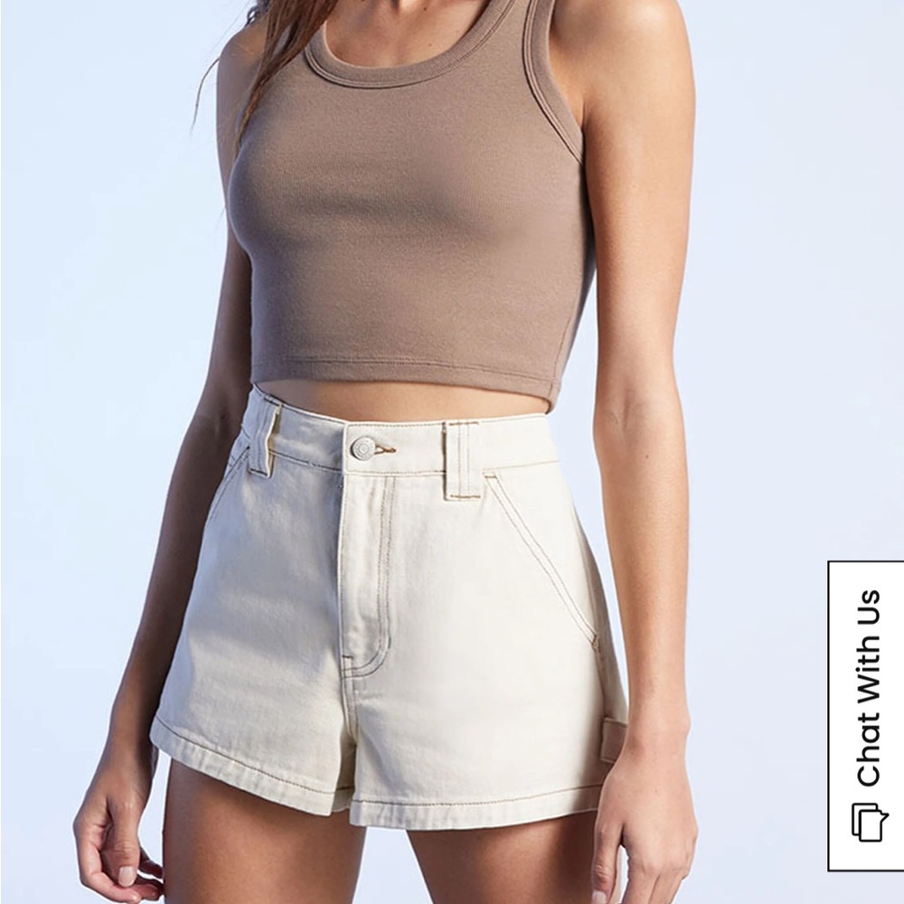 Pacsun bone high waisted carpenter shorts